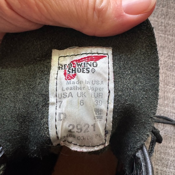 Vintage 2921 Black Chrome Moc Toe Leather Boots size 7D - Picture 12 of 14